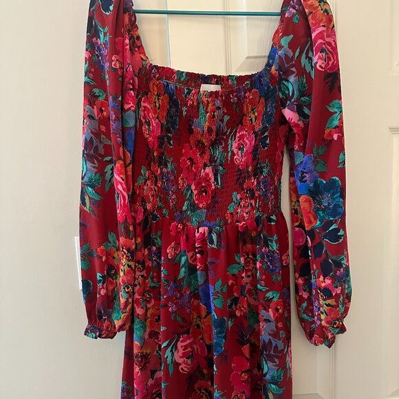 Charles Henry red long-sleeve mini dress - Picture 3 of 4